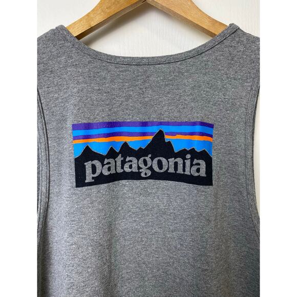 Patagonia Gray Tank Top with Blue and Orange Accents - Picture 5 of 7